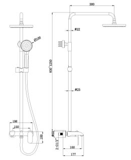 Душевая стойка Bravat Pure F6335369CP-A-RUS